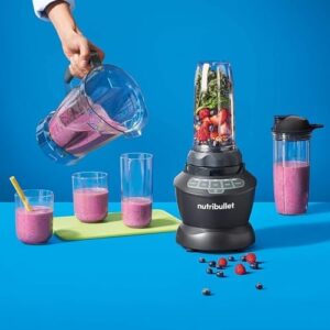 Nutribullet 1000W Combo Blender, USA #1 Mixer, Grinder, Smoothie Maker, Food Processor, “The Original Nutribullet”, 3 Unbreakable Jars, 1.6L Extra Large Pitcher & Tamper, 2yrs warranty (Dark Grey)
