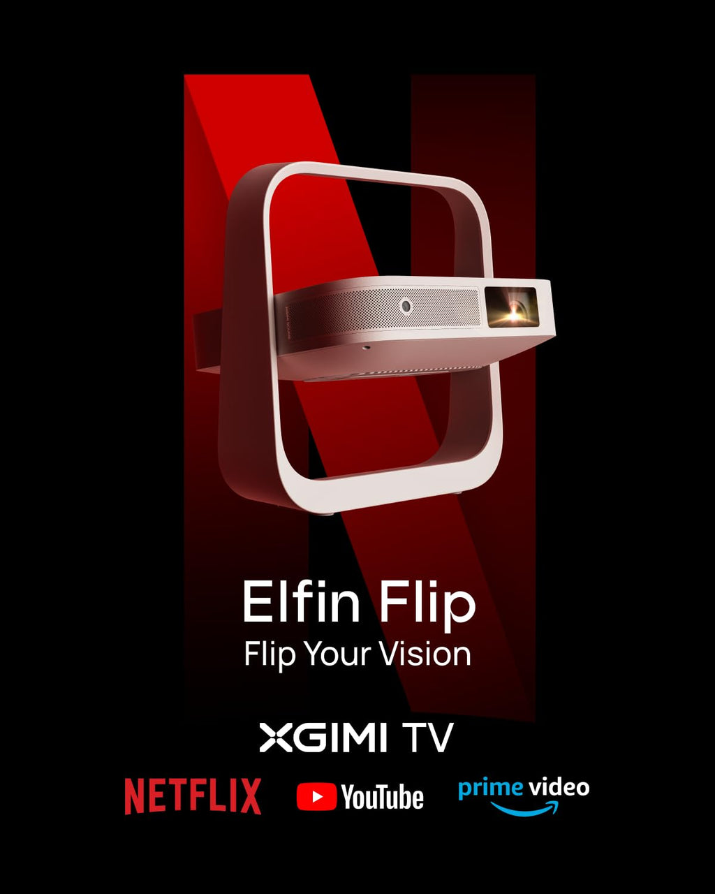 XGIMI Elfin Flip — Portable Full HD Smart Projector with Built-In Stand
