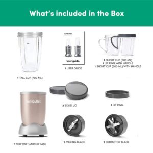 Nutribullet Pro 900W Champagne Gold, 12 Pcs Set, Usa #1 Mixer / Grinder / Smoothie Maker, “The Original “, Food Processor, Best Blender, 3 Unbreakable Jars, 2 Blade Set (Wet & Dry) – 900 Watts