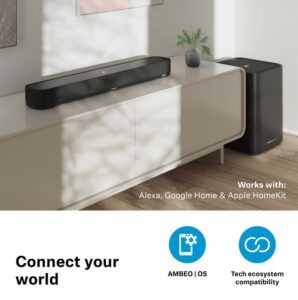 Sennheiser AMBEO Soundbar Max with Built-In Subwoofer – 13-Speaker Premium TV Soundbar, 5.1.4-Channel Dolby Atmos, Alexa Built-In, German Design, 2-Year Warranty