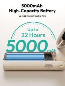 Aecooly 3-in-1 Portable Handheld Fan – USB Rechargeable, Foldable Pocket Design, 22H Cooling