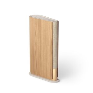 Bang & Olufsen Beosound Emerge Wi-Fi Wireless Bookshelf Speaker, Gold Tone & Light Oak Finish, 60W Power