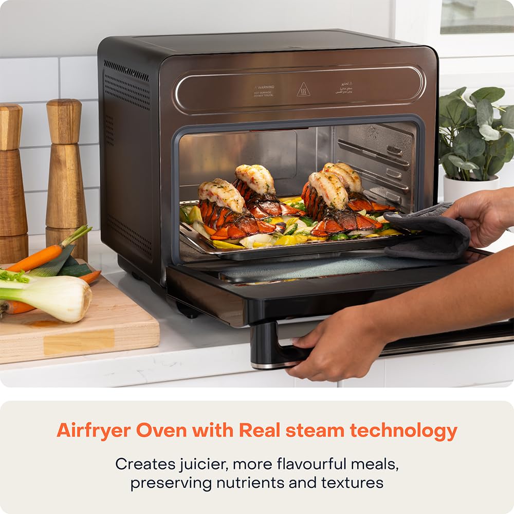 Nutricook Steami X 24L — Steam & Air Fry Oven with Convection Technology (Black)