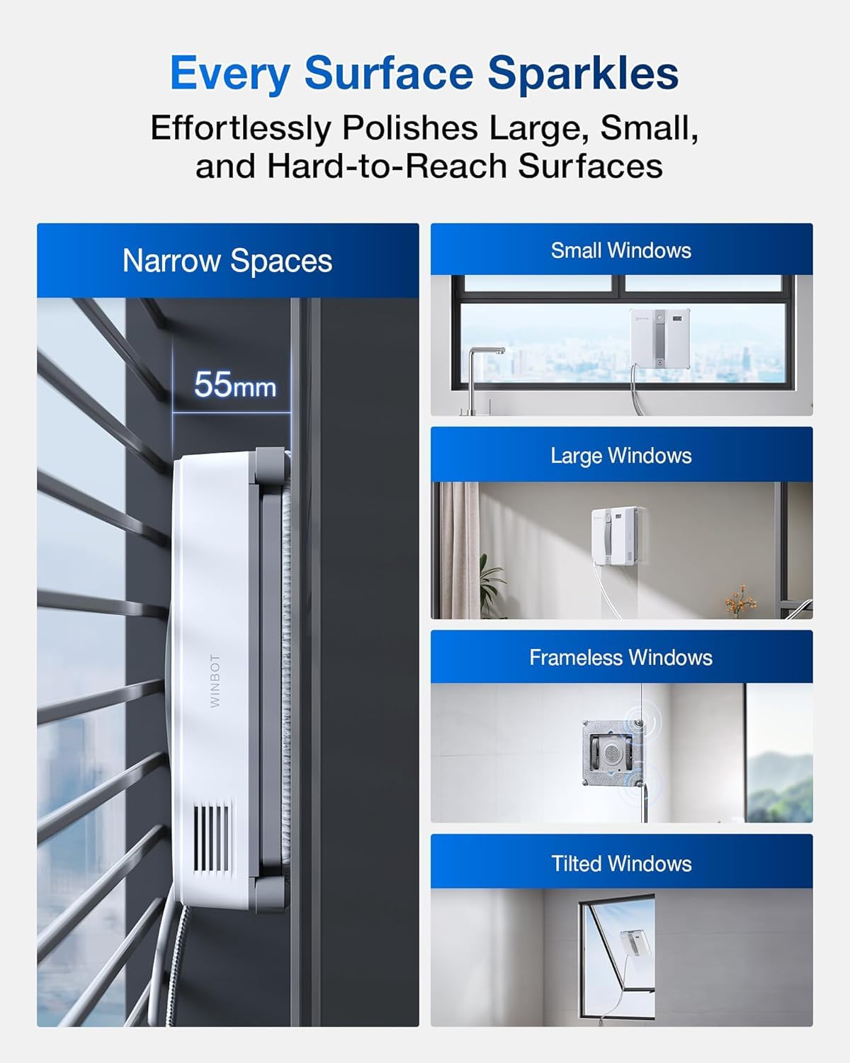 ECOVACS WINBOT — Smart Window Cleaning Robot with Ultrasonic Spray