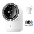 Aecooly Touch-Control Desk Fan with Digital Display, 100 Speed Settings, Quiet 4000mAh Rechargeable Portable Table Fan for Bedroom, Office & Travel – White