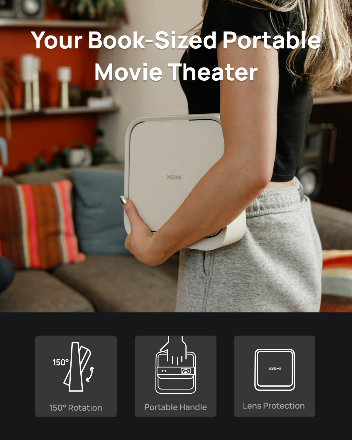 XGIMI Elfin Flip — Portable Full HD Smart Projector with Built-In Stand