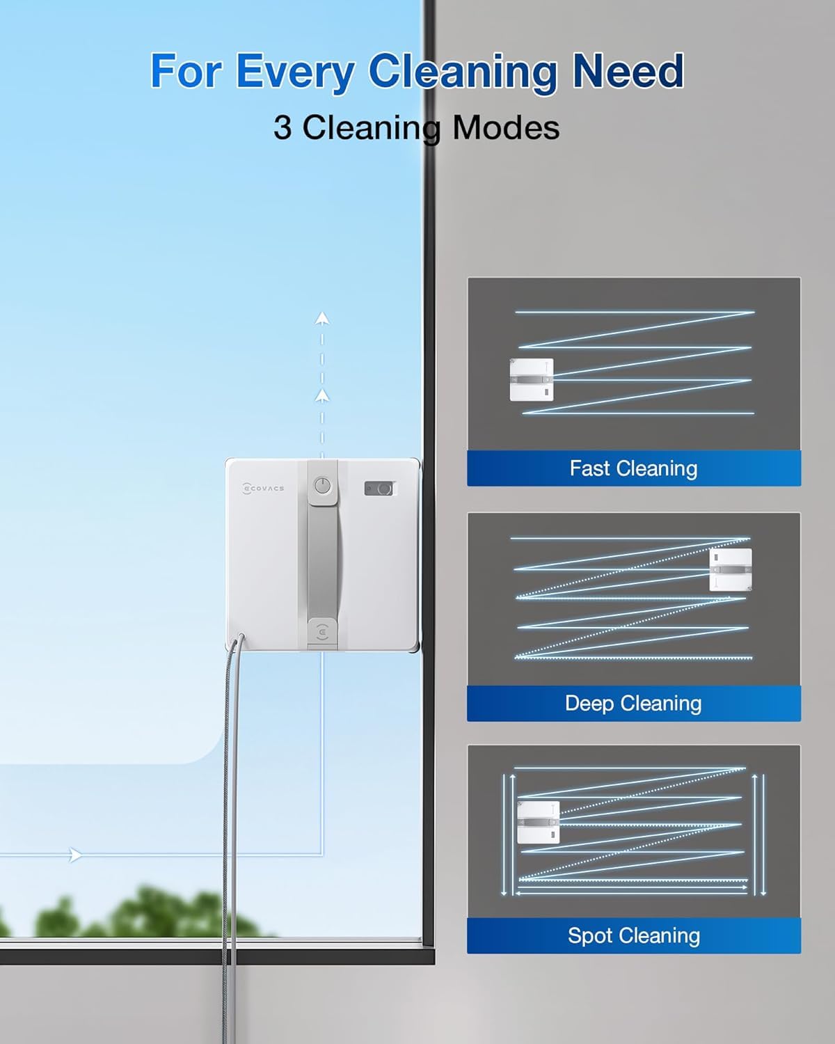 ECOVACS WINBOT — Smart Window Cleaning Robot with Ultrasonic Spray