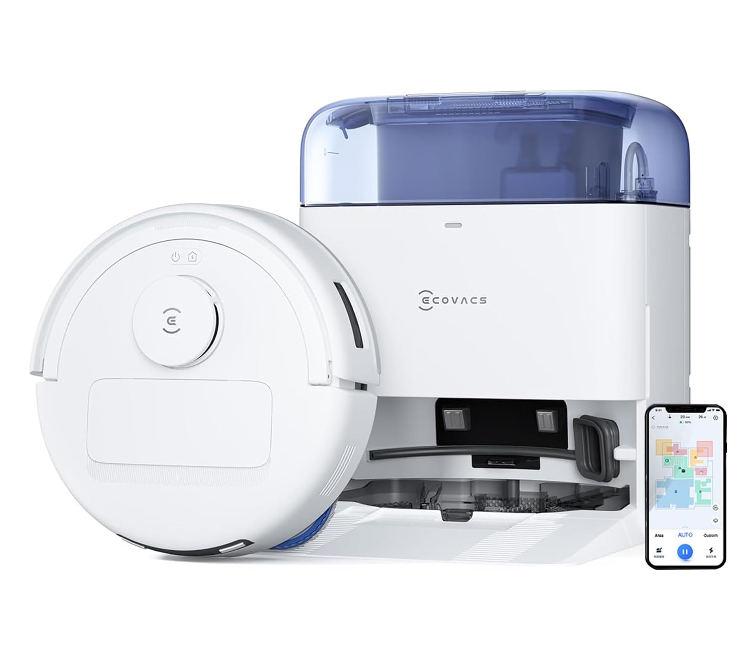 ECOVACS DEEBOT MINI Omni 2-in-1 Robot Vacuum & Mop, 2025 Launch – 9000 Pa Suction, Self-Emptying Omni Station, ZeroTangle 2.0, TrueMapping 2.0, 45°C Hot Air Dry, Deep Mopping, One-Touch Self-Clean