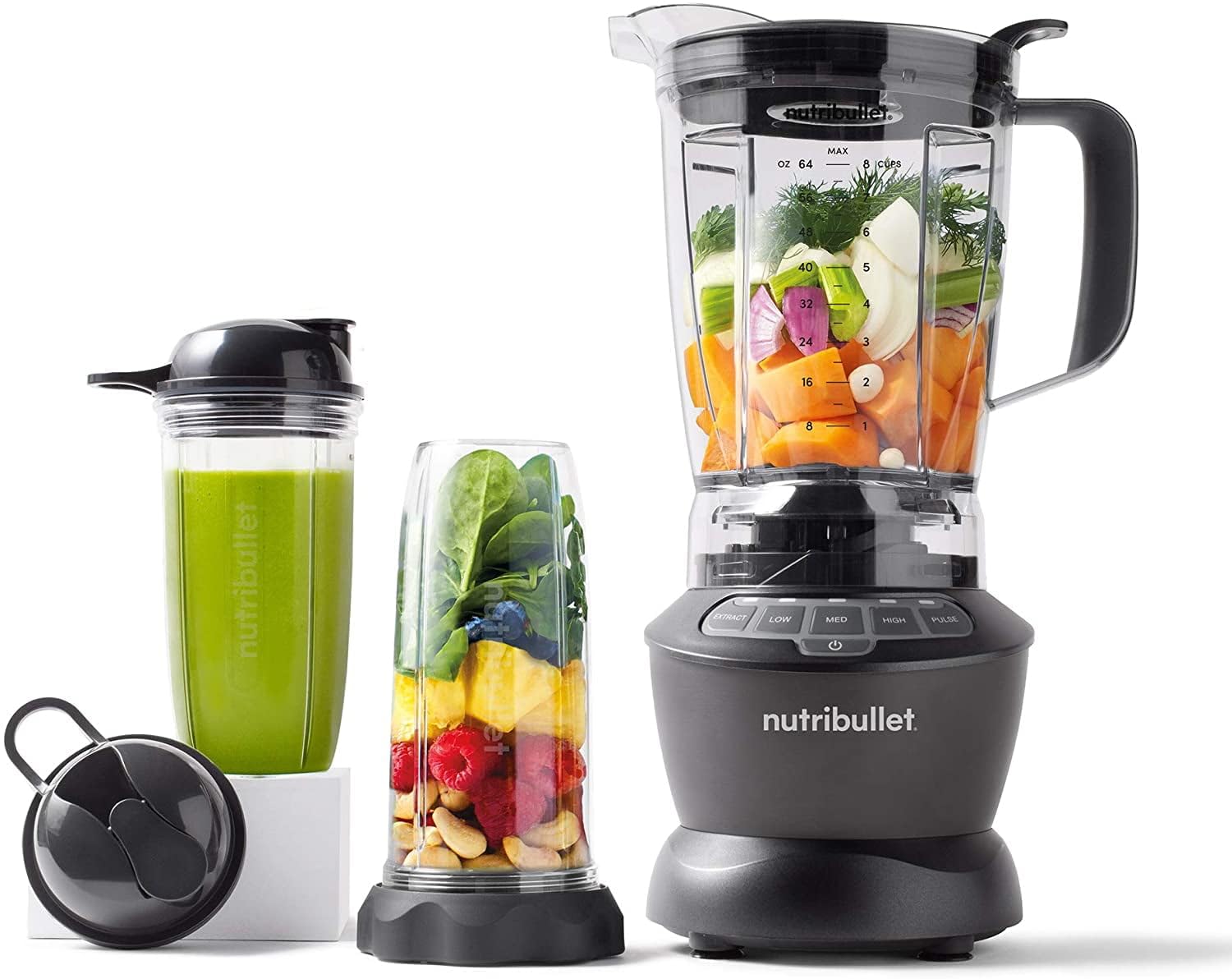 Nutribullet 1200W Combo Blender — Multi-Function Blending System with Pitcher & Cups (Dark Grey)