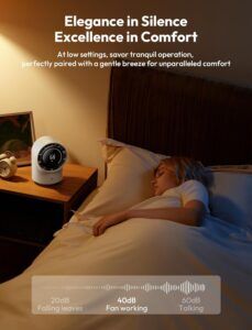 Aecooly Touch-Control Desk Fan with Digital Display, 100 Speed Settings, Quiet 4000mAh Rechargeable Portable Table Fan for Bedroom, Office & Travel – White