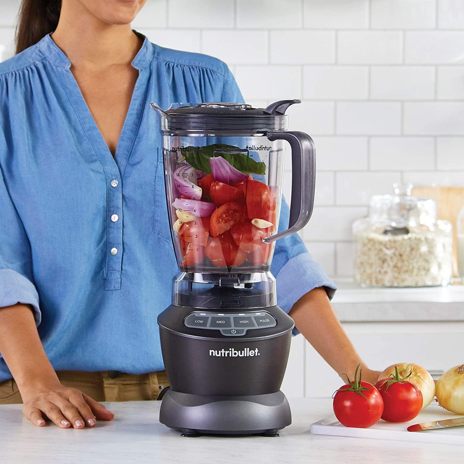 Nutribullet 1200W Combo Blender — Multi-Function Blending System with Pitcher & Cups (Dark Grey)