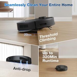ECOVACS Deebot N30 PRO Omni – 2-in-1 Robot Vacuum & Mop with 10,000 Pa Suction, Self-Emptying Omni Station, TrueEdge Mopping, Auto-Lift Mop, Hot Air Drying, and 320-Minute Runtime