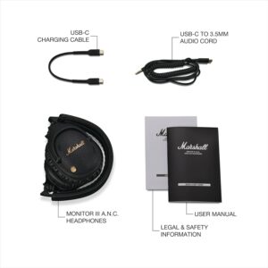 Marshall Monitor III Over-Ear Bluetooth Headphones with Active Noise Cancelling Technology