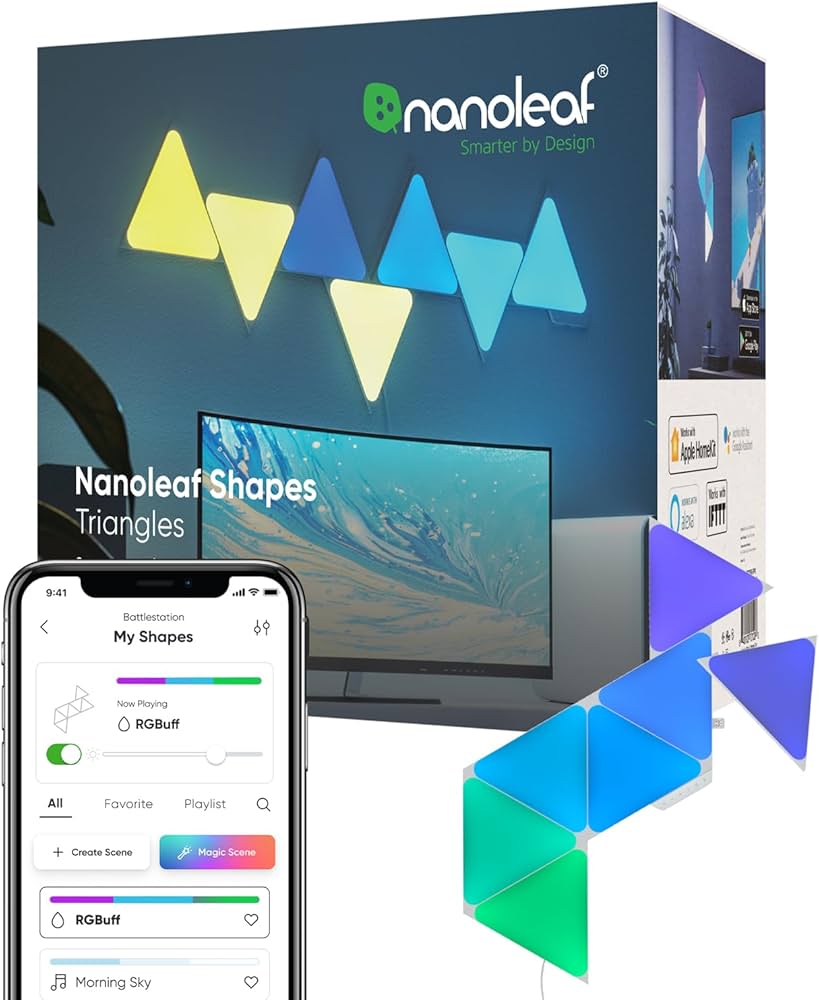 Nanoleaf Shapes Triangles Smart Lighting Kit – 9 LED Panels