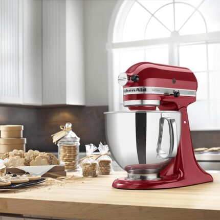 KitchenAid Artisan 5KSM150PSDER Tilt-Head Stand Mixer, 4.8L Bowl, 300W – Empire Red