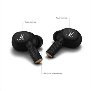 Marshall Motif II ANC True Wireless Bluetooth Earbuds with Active Noise Cancellation, Transparency Mode & 30 Hours Playtime – Black