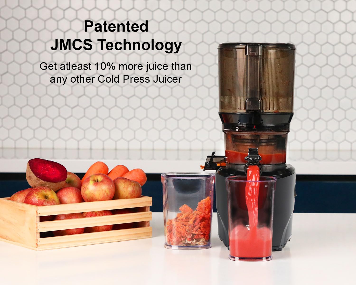 Kuvings AUTO10 Cold Press Juicer — Professional Hands-Free Slow Juicing System with Smoothie & Sorbet (Black)