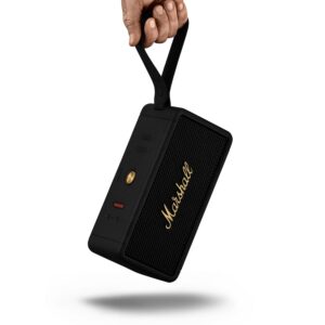 Marshall Middleton Portable Bluetooth Speaker Featuring 360° Sound, 20+ Hours of Portable Playtime and IP67 Dust & Waterproof Rating – Black & Brass