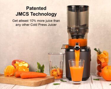 Kuvings AUTO6 Hands-Free Whole Slow Juicer Featuring Automatic Fruit Cutting Technology and Patented JMCS Technology (10% More Juice), 12-Year Motor Warranty – Gunmetal Black