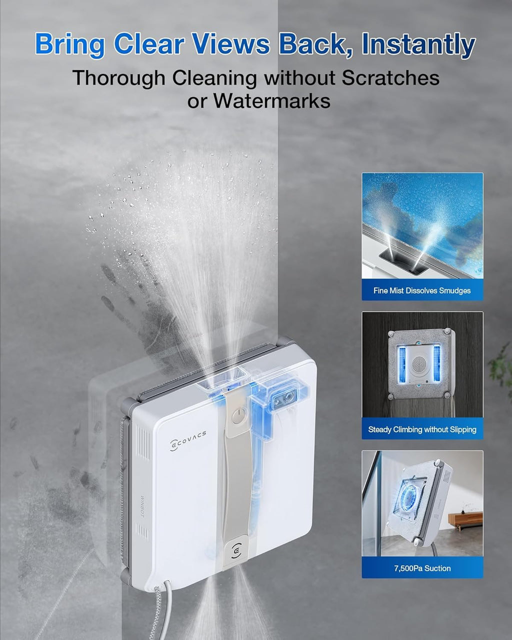 ECOVACS WINBOT — Smart Window Cleaning Robot with Ultrasonic Spray