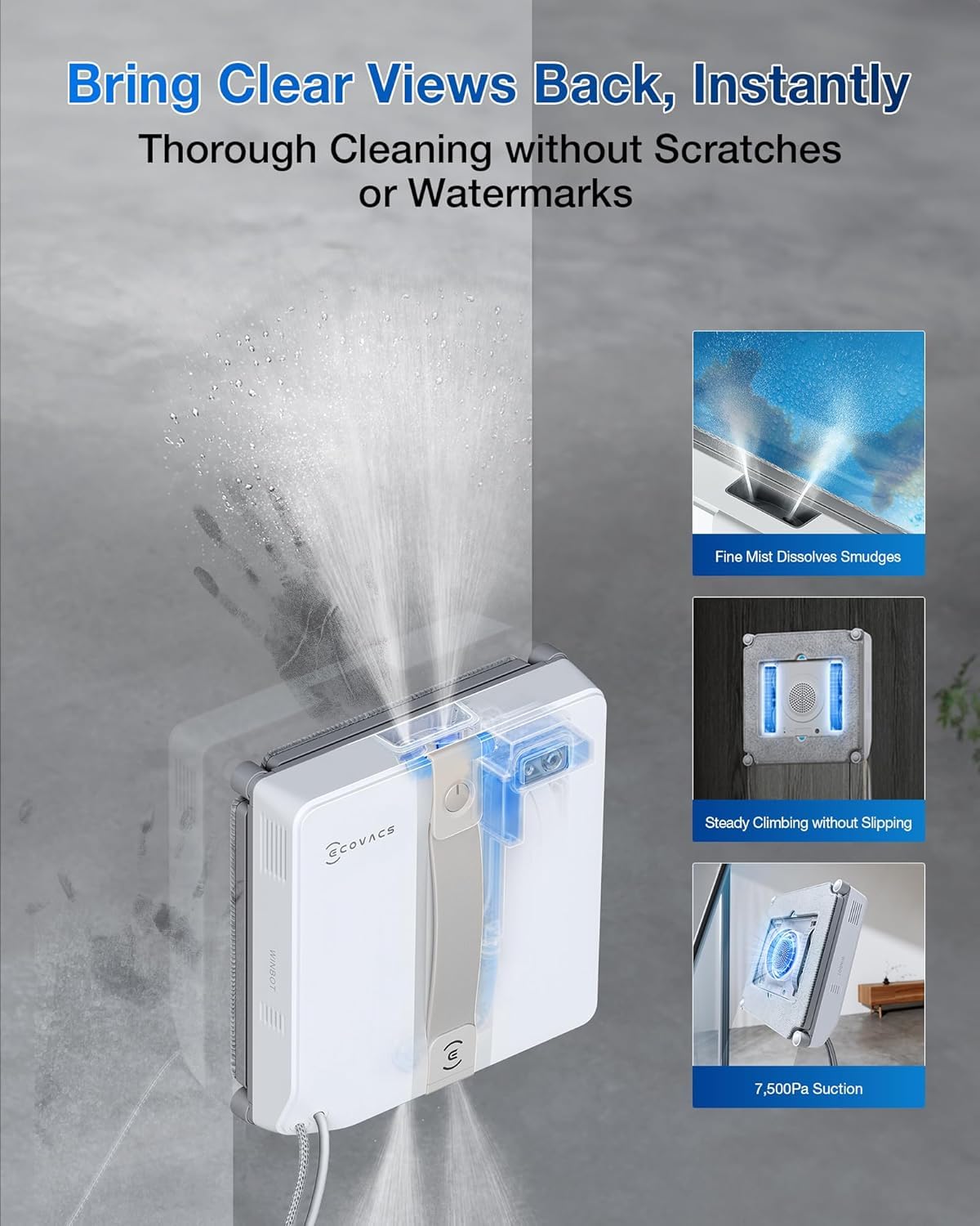 ECOVACS WINBOT — Smart Window Cleaning Robot with Ultrasonic Spray