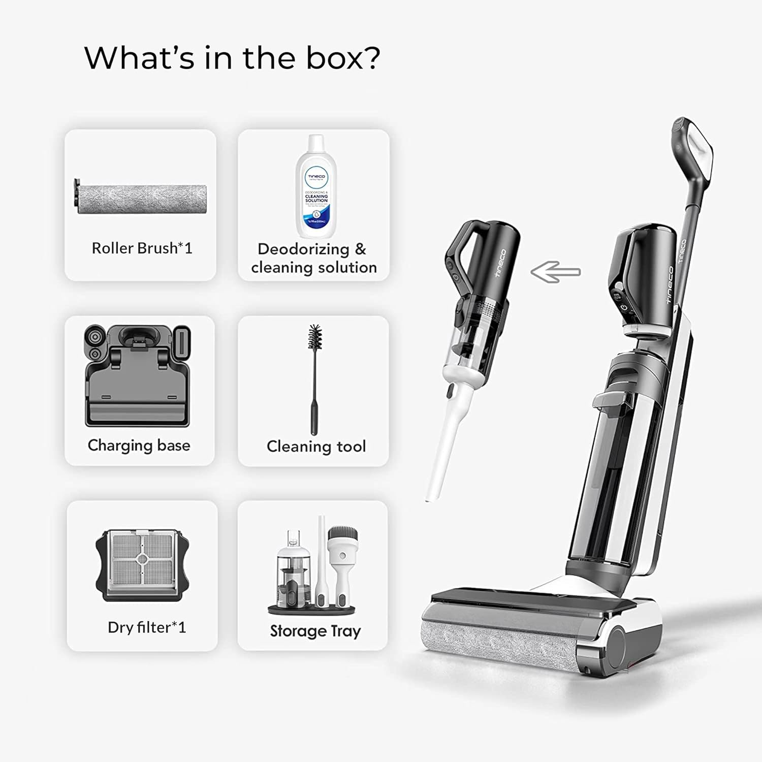 Tineco S5 Combo – Cordless Wet & Dry Vacuum Cleaner with Handvac Conversion, Lightweight & Self-Propelled, Hands-Free Self-Cleaning, iLoop Smart Sensor, Tough Stain Removal, Auto Floor Washing