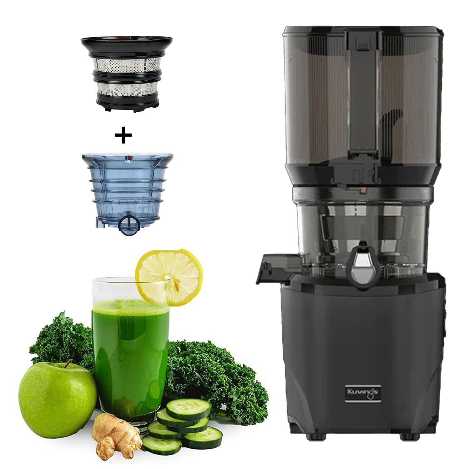 Kuvings AUTO10 Cold Press Juicer — Professional Hands-Free Slow Juicing System with Smoothie & Sorbet (Black)