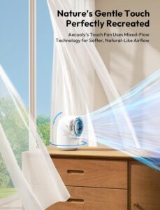 Aecooly Touch-Control Desk Fan with Digital Display, 100 Speed Settings, Quiet 4000mAh Rechargeable Portable Table Fan for Bedroom, Office & Travel