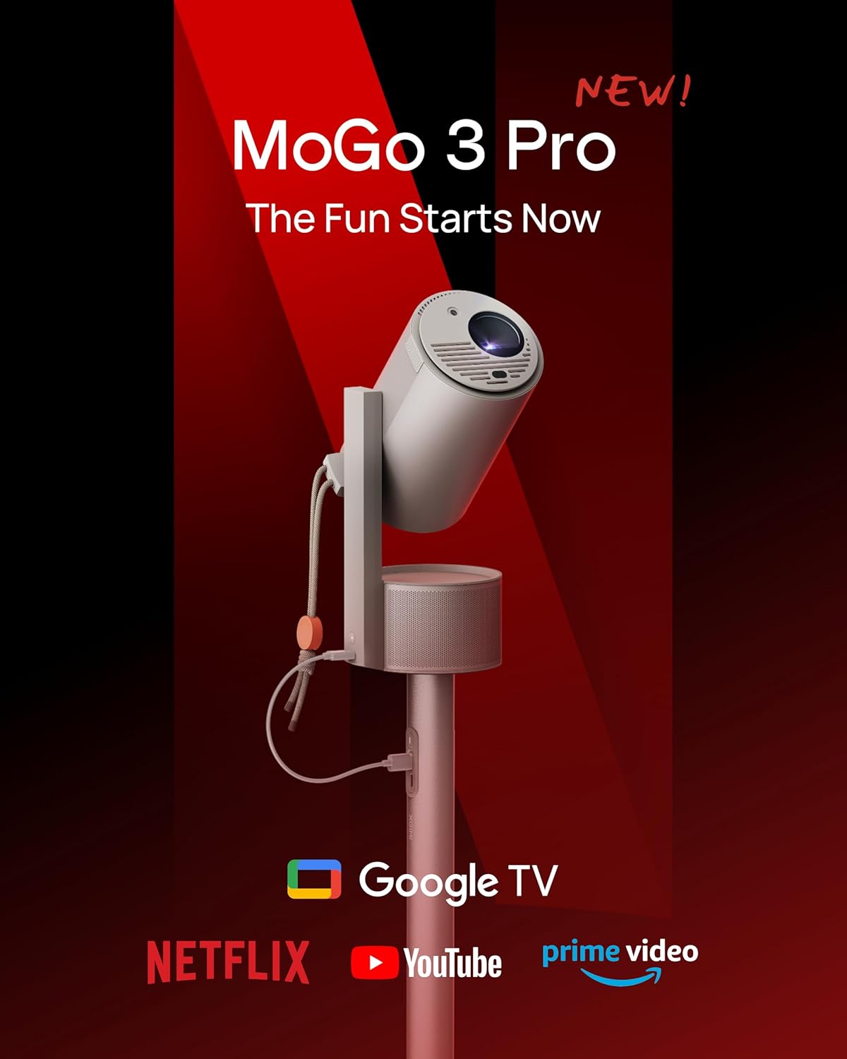 XGIMI MoGo 3 Pro — Portable Full HD Smart Projector with Google TV & Harman Kardon Sound