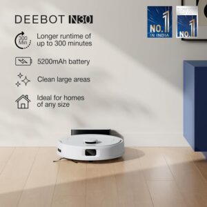 ECOVACS DEEBOT MINI Omni 2-in-1 Robot Vacuum & Mop, 2025 Edition – 9000 Pa Suction, Self-Emptying Omni Station, ZeroTangle 2.0, TrueMapping 2.0, Hot Air Dry 45℃, Deep Mopping, One-Touch Self-Clean