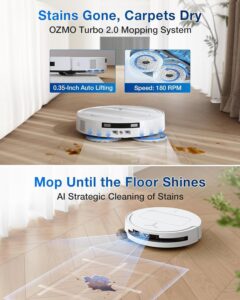 ECOVACS Deebot T50 PRO Omni 2-in-1 Robot Vacuum & Mop – 2025 Model, 15,000 Pa Suction, 6,400 mAh Battery, 8.1 cm Ultra-Thin, ZeroTangle 2.0, AIVI 3.0 Obstacle Avoidance, Auto Wash/Dry/Refill, 320 Min Runtime