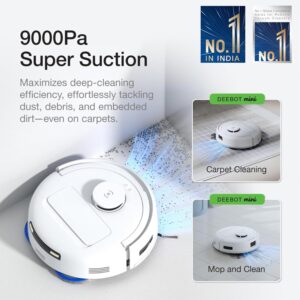 ECOVACS DEEBOT MINI Omni 2-in-1 Robot Vacuum & Mop, 2025 Launch – 9000 Pa Suction, Self-Emptying Omni Station, ZeroTangle 2.0, TrueMapping 2.0, 45°C Hot Air Dry, Deep Mopping, One-Touch Self-Clean