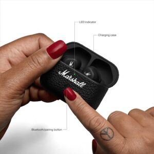 Marshall Motif II ANC True Wireless Bluetooth Earbuds with Active Noise Cancellation, Transparency Mode & 30 Hours Playtime – Black
