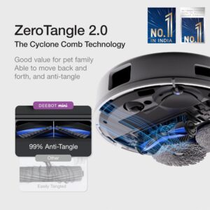 ECOVACS DEEBOT MINI Omni 2-in-1 Robot Vacuum & Mop, 2025 Launch – 9000 Pa Suction, Self-Emptying Omni Station, ZeroTangle 2.0, TrueMapping 2.0, 45°C Hot Air Dry, Deep Mopping, One-Touch Self-Clean