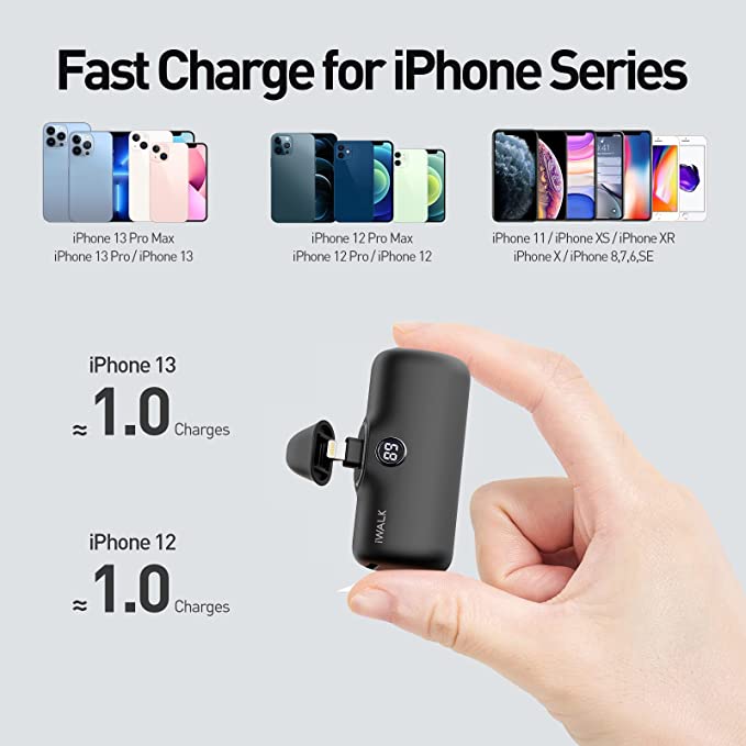 iWALK Portable Charger 4800mAh Power Bank Small and Cute Battery Pack Fast Charging power bank