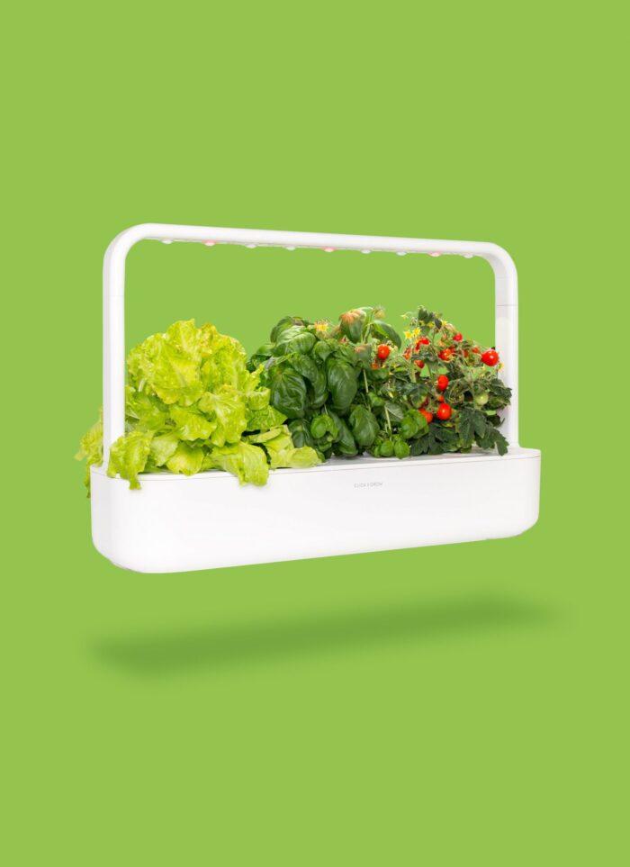Click & Grow Smart Garden 9 Indoor Herb & Veg Growing Kit with Tomato, Basil & Chilli Pods (White)