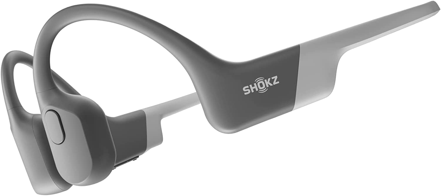 Shokz OpenRun (AfterShokz Aeropex) Open-Ear Bone Conduction Bluetooth Sports Headphones – Grey