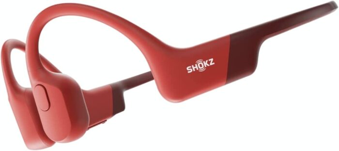 Shokz OpenRun Open-Ear Bone Conduction Bluetooth Sports Headphones – Red